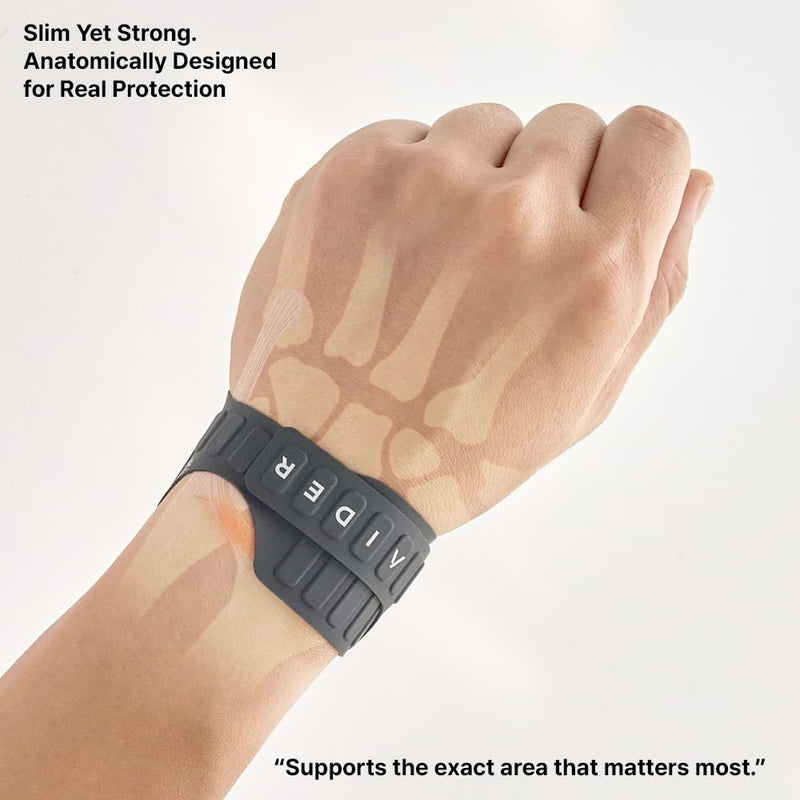 [Australia] - Aider MagGrip Waterproof Wrist Brace – Magnetic Strap, Quick Wear, Free Size, Fits Left & Right – Pain Relief for TFCC, CTS, Carpal Tunnel, Injury Recovery (White) White 