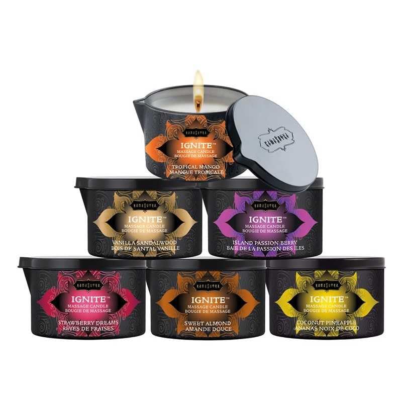 [Australia] - KAMA SUTRA Ignite Massage Candle - Coconut Oil and Soy Based - Vanilla Sandalwood, 6 oz/170 Melts into Warm Massage Oil - Sensual Massage Candle, Pour Spout Massage Candle 