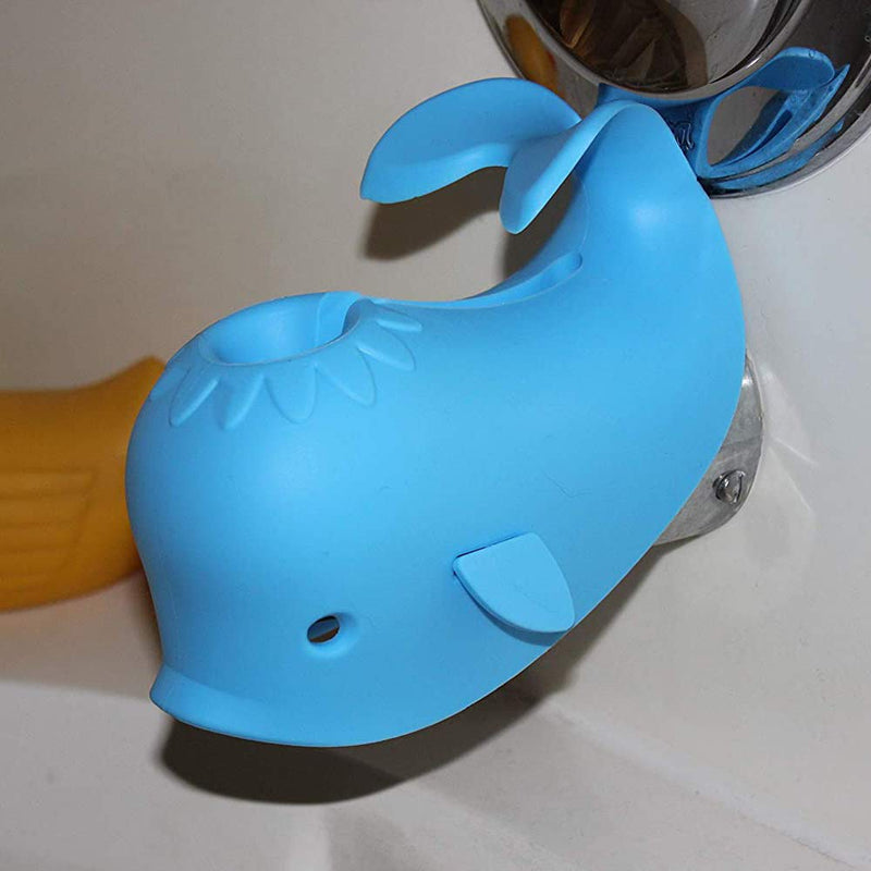 [Australia] - Bath Spout Cover for Bathtub - Protects Baby from Bumping Head During Bathing Time Baby Faucet Cover Universal Faucet Protective Cover Whale Design BLUE 