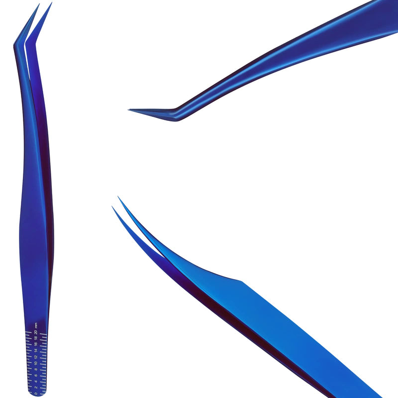 Eyelash Extensions Tweezers 3 Pieces Dolphin Shaped Tweezers and Curved Tip Tweezers for Eyelash Extensions Precision Lashes Tweezers Professional Tools for Isolation Classic Tweezers Blue-classic Tweezers 3 Pcs