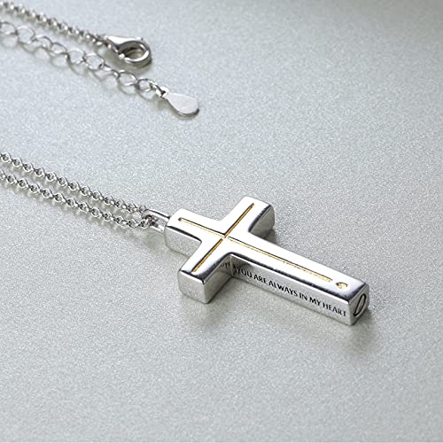 925 sterling silver cross souvenir ashes necklace urn pendant gold