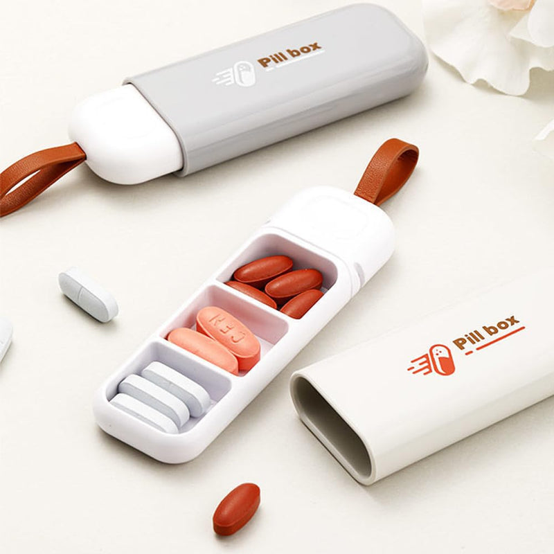 2 pcs Travel Pill Organizers, BOSOIRSOU Daily Pill Box, Day Pill Dispenser, Pill Case, Travel Medicine Organizer, Pill Containers for Vitamins Fish Oils Supplement