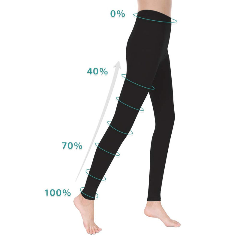 [Australia] - Medical Compression Pantyhose Stockings for Women Men Plus Size Support Hose 20-30mmHg Firm Graduated Tights, Treatment Swelling, Edema Varicose Veins Footless Black Medium (1 Pair) 