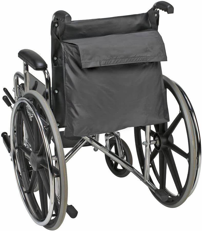 [Australia] - DMI Wheelchair Bag Provides Storage on Wheelchairs and Transport Chairs for Elderly and Disabled, FSA HSA Eligible, Straps for Quick and Easy Install, Black 1 Count (Pack of 1) 