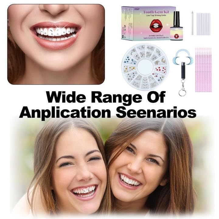 [Australia] - Tooth Jewelery SetTooth Gem Kit Tooth Stone Set Tooth Gems Tooth Gemstone Set DIY Krystal Decoration for Tooth Tooth Jewelery Party Teeth Decoration 