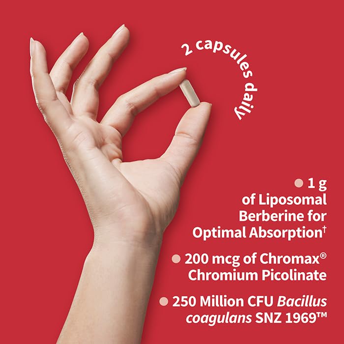 [Australia] - Garden of Life Liposomal Berberine and Chromium Picolinate for Already Healthy Blood Sugar, Glucose Metabolism and Cholesterol—Probiotics for Easy Digestion—Non GMO, Gluten Free, Kosher, 30 Servings 