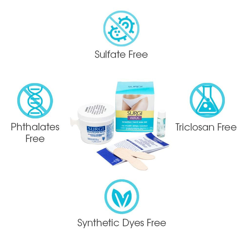 [Australia] - Surgi Wax Brazilian Hard Wax Waxing Kit for Private Parts, 4 Ounce Boxes (Pack of 3) 