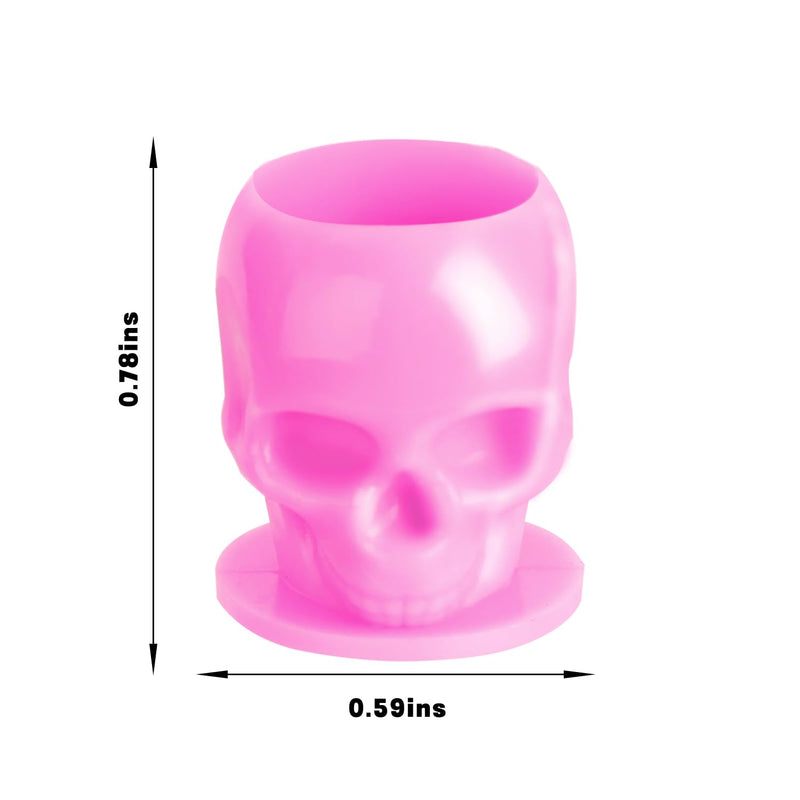 [Australia] - Tattoo Ink Caps Disposable Skull Tattoo Ink Cups Plastic Ink Caps for Tattooing Makeup Pigment Ink Cups Tattoo Ink Holder Tattoo Supplies and Equipment, Tattoo Accessories (Pink-50PCS) Pink-50PCS 