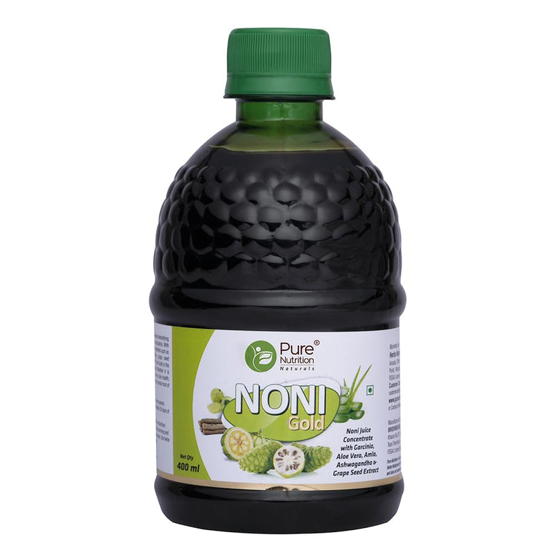 [Australia] - Pure Nutrition Noni Gold Noni Juice Concentrate with Garcinia, Aloe Vera, Amla, Ashwagandha and Grape Seed Extract- 400ml 13.5 Fl Oz (Pack of 1) 