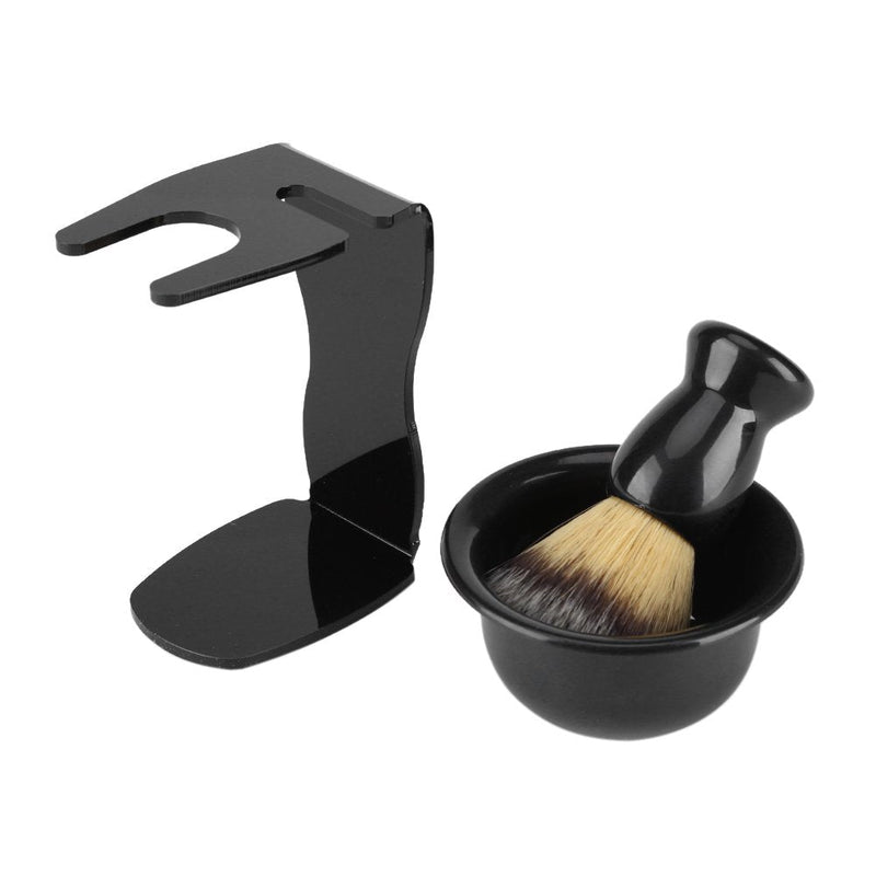 [Australia] - MAGT Shaving Brush Set, 3 Pieces/Set Professional Shaving Brushes with Shaving Bowl Shaving Stand, Men's Shaving Set Facial Cleansing Tool 