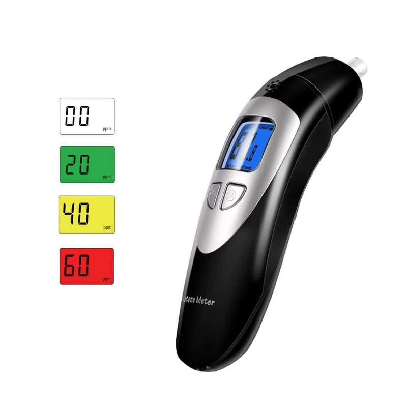 [Australia] - Keto Breath Analyzer, Ketone Breathalyzer Meter for Ketosis Test with 10 Mouthpiece (Black) 