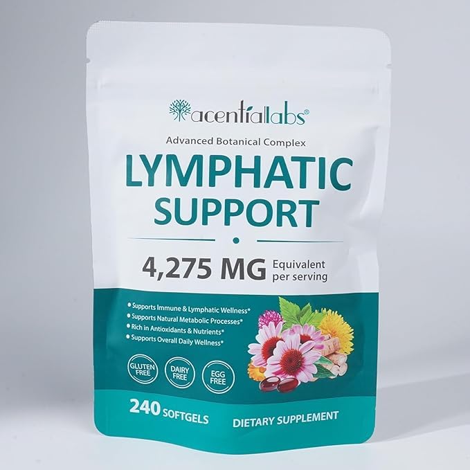 Lymphatic Drainage Supplements-| 21-in-1 Botanical Detox Formula for Lymph System, Balance, Cleanse, Less Swelling, Overall Vitality|Safe & Clean Formula|240 Softgels