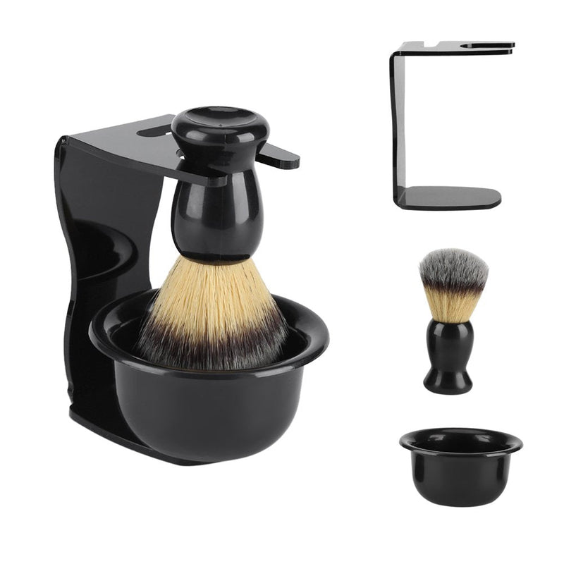 [Australia] - MAGT Shaving Brush Set, 3 Pieces/Set Professional Shaving Brushes with Shaving Bowl Shaving Stand, Men's Shaving Set Facial Cleansing Tool 