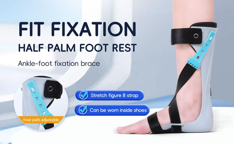 Laway Drop Foot Brace AFO Ankle Support Lightweight Orthotic Device, Adjustable Leg Strap for Stroke/Paralysis/Nerve Damage Patients, Unisex for Left/Right Foot, Daily Rehabilitation Use (Large, right foot) Large