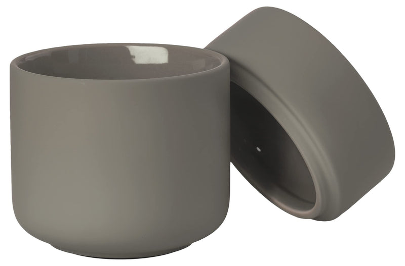 Zone Denmark Ume Cosmetic Jar with Lid (Taupe) | Elegant and Functional Storage Solution, Suitable for Beauty Essentials, Infusing Scandinavian Design into Your Vanity Space Beige (Taupe)