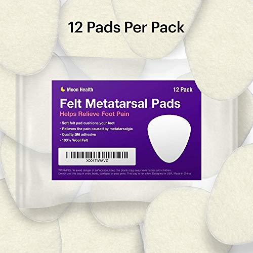 [Australia] - 12-Pack Metatarsal Foot Pads for Pain Relief - 1/4” Thick, Ball of Foot Cushions for Women and Men, Forefoot and Sole Support, Metatarsalgia Mortons Neuroma 