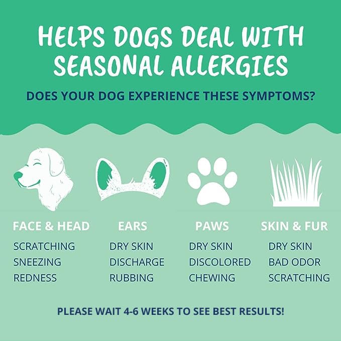 Under The Weather Allergy & Itch Relief Powder for Dogs | Dog Allergy and Itch Aid | Immune Booster and Skin & Coat Supplement for Dogs | Aids Seasonal Allergies, Skin Hot Spots & Anti-Itch - PawsPlanet Australia