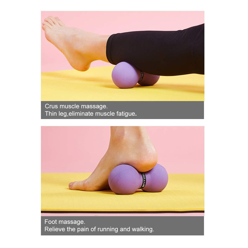 [Australia] - Double Lacrosse Massage Ball for Myofascial Release, SGS Certification, Massage Deep Tissue for Waist Back Feet, Trigger Point Therapy, Muscle Knots, Peanut Massage Ball for Muscle Pain Blue 