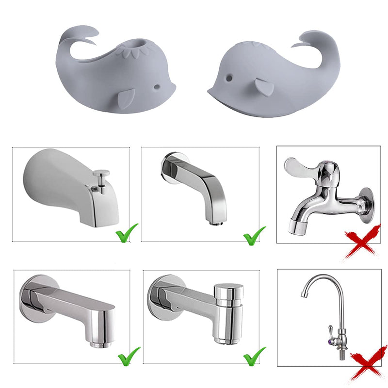 [Australia] - Bath Spout Cover, Faucet Cover Baby Bathroom Tub Faucet Cover Protector for Kids, Bathtub Spout Cover for Baby Kids Toddlers Protection Accessories Baby Safety Universal Bath Silicone Toys Gray 