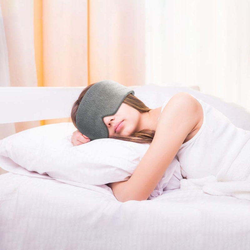 [Australia] - FRESHME Cotton Sleep Eye Mask for Men - Upgrade Design Blackout Side Sleeper Eyes Cover for Night Sleeping, Large Size Wide Soft Travel Airplane Blindfold with Adjustable Velcro Strap for Work Nap A-upgraded Nose Pad 