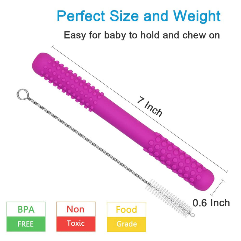 [Australia] - Hollow Teething Tubes Toys for Babies Girls Boys, 5 Pack Silicone Baby Teether Toy Tube for Infants with Nursing Biting Chewing, Chew Straws for Toddlers 6-12 Months (Style A) Style A 