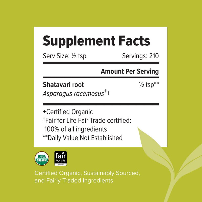[Australia] - Banyan Botanicals Organic Shatavari Powder – Asparagus racemosus – Ayurvedic Herb for Vata & Pitta, Balanced Female Hormones, Energy & More* – Spice Jar ­– Non-GMO Sustainably Sourced Vegan FFL 