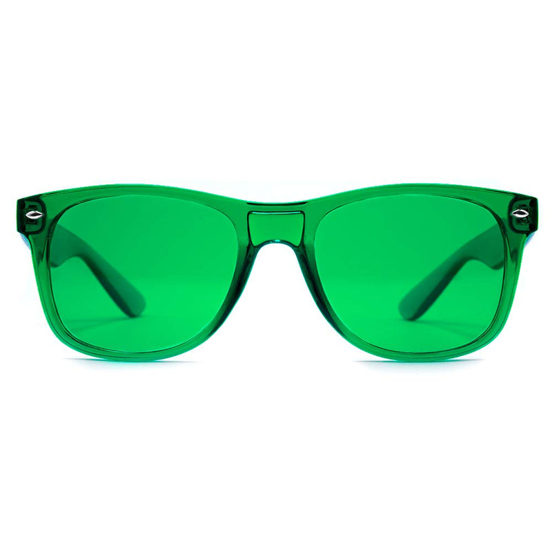 [Australia] - Green Color Therapy Mood Glasses Migraine Glasses Light Therapy Chakra Healing Glasses Chromotherapy Green Colored Lenses 