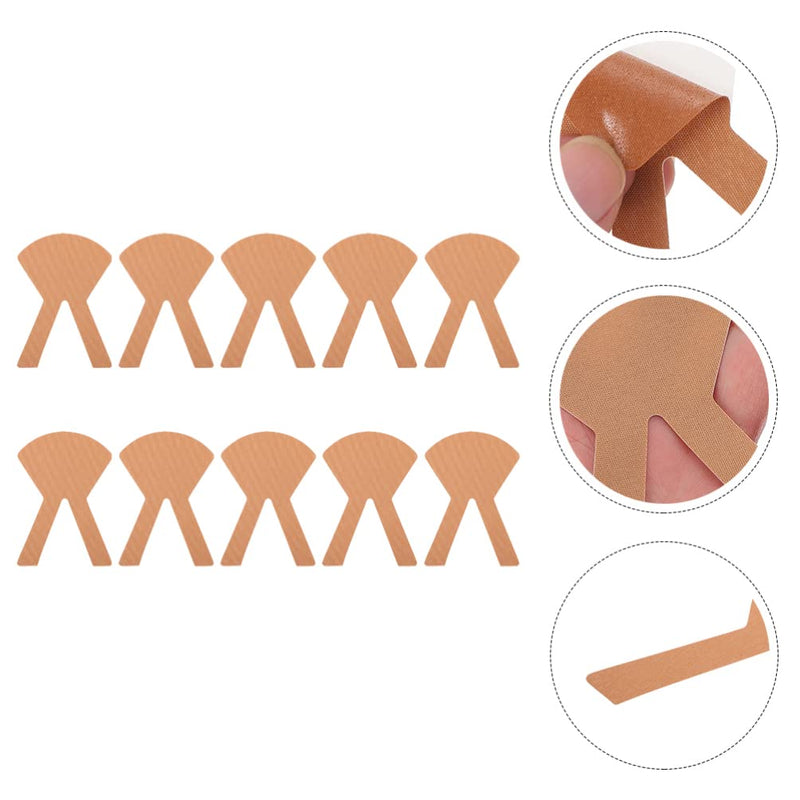 Healifty 10pcs Patient Nasal Feeding Tube Adhesive Tape Sticker Adhesive Bandages Nasal Catheter Fixing Decal (Light Brown)