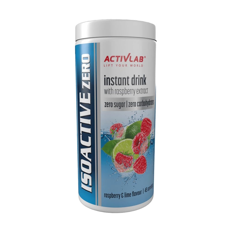 [Australia] - Activlab ISOACTIVE ZERO Raspberry-Lime - Sugar-free iso-drink with electrolytes and raspberry extract, 225g, calorie-free, B vitamins 45 servings (pack of 1) 