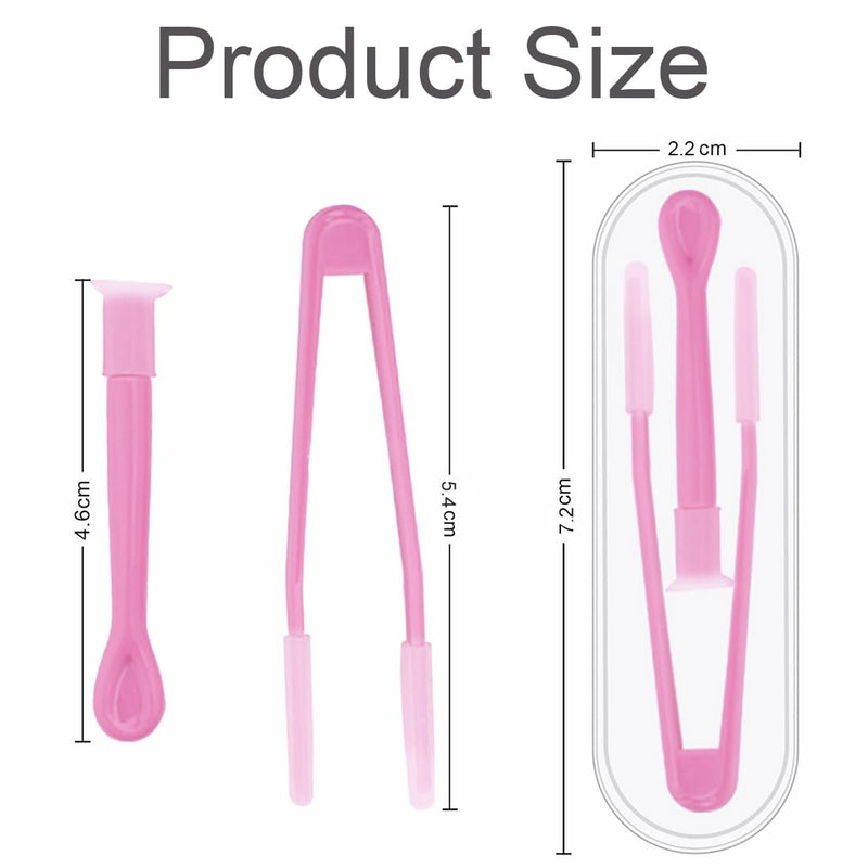 [Australia] - 2-in-1 contact lens set: tweezers, suction cup, remover & inserter made of silicone including storage case in red - comfortable, hygienic and practical. 