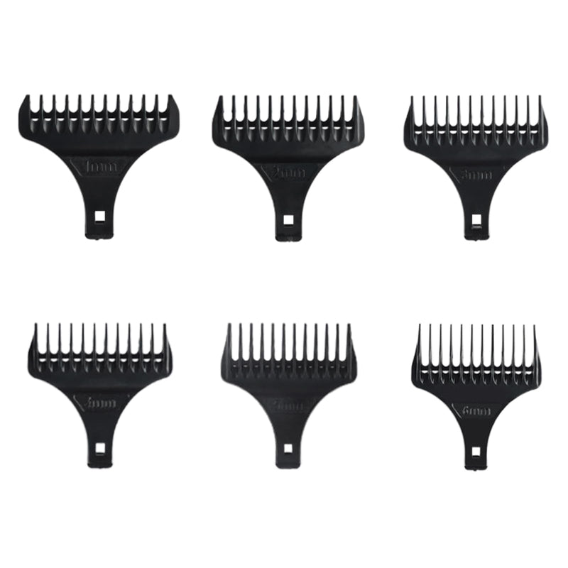 [Australia] - VARKAGE Set of 6 Hair Clipper Attachments, Trimmer Attachments, Comb Attachments Set for Clipper Hairdresser Salon Tool (Black (1-6 mm)) 