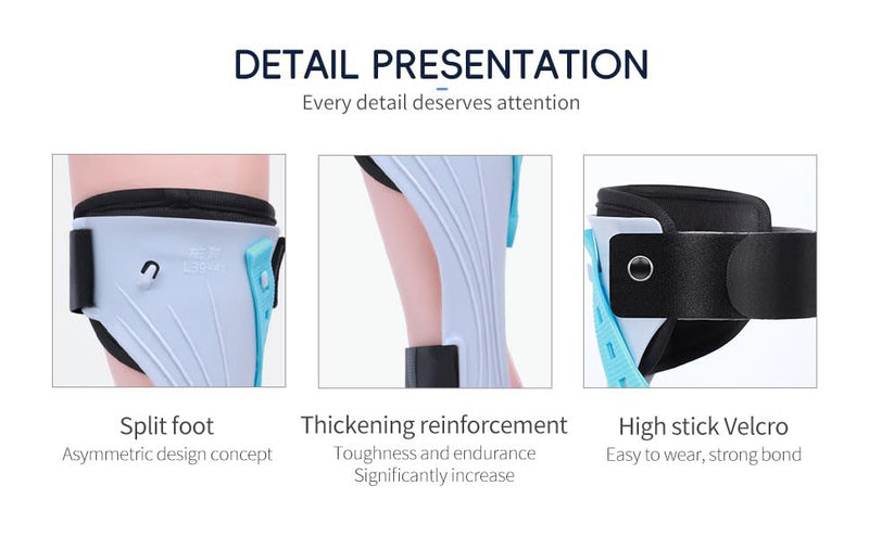 Laway Drop Foot Brace AFO Ankle Support Lightweight Orthotic Device, Adjustable Leg Strap for Stroke/Paralysis/Nerve Damage Patients, Unisex for Left/Right Foot, Daily Rehabilitation Use (Large, right foot) Large