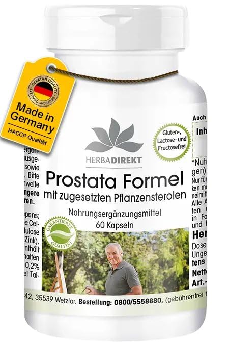 [Australia] - Prostate capsules - with saw palmetto, zinc, selenium, betasitosterol & lycopene - 60 capsules | HERBADIREKT by Warnke vital substances - German pharmacy quality 