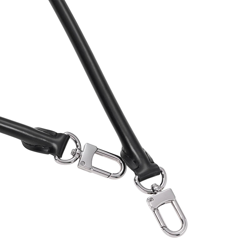 Bag Genuine Vachetta Leather Shoulder Short Strap Replacement Fit for Graceful Damier or Speedy 25 30 35 Handbag Straps（Length:27.5in-Black Silver Buckles Length:27.5in-black Silver