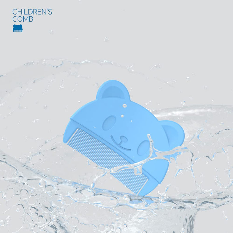 [Australia] - Baby Bath Brush, Baby Cradle Cap Brush, Silicone Massage Brush, Baby Comb, Children's CombÔºà3pcsÔºâ (Blue) Blue 