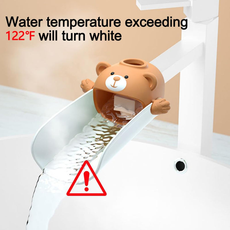 [Australia] - DLUCKY Faucet Extender for sink Easy Use Sink Faucet Extenders with Temperature Sensitive for Toddlers, Kids Hand Washing Faucet Extension for Bathroom Sink, Kitchen, Brown 