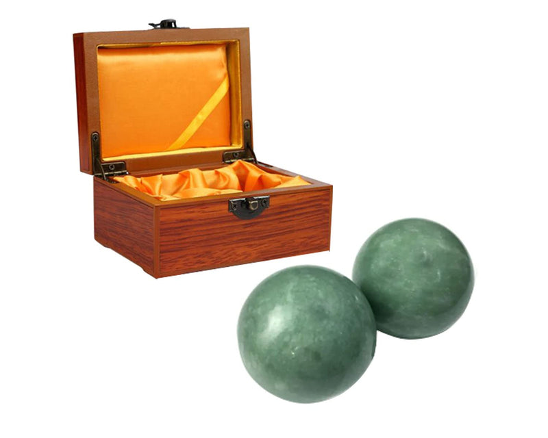[Australia] - Marble Green Baoding Ball,Chinese Health Sports Massage Ball, Used for Decompression Hand Exercise Ball (2 inches in Diamete) 3 Piece Set 