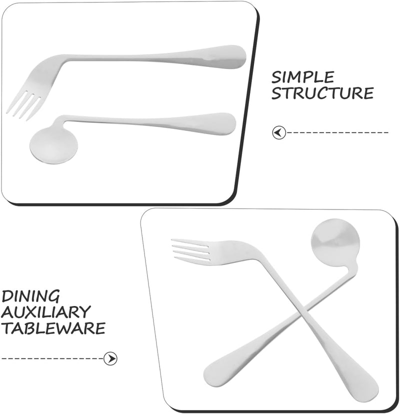 [Australia] - GHzzY Adaptive Curved Utensils - Anti-Shake Angled Spoon for Elderly,Parkinson,Arthritis & Handicap - Stainless Steel Adaptive Eating Aid,Right Right 