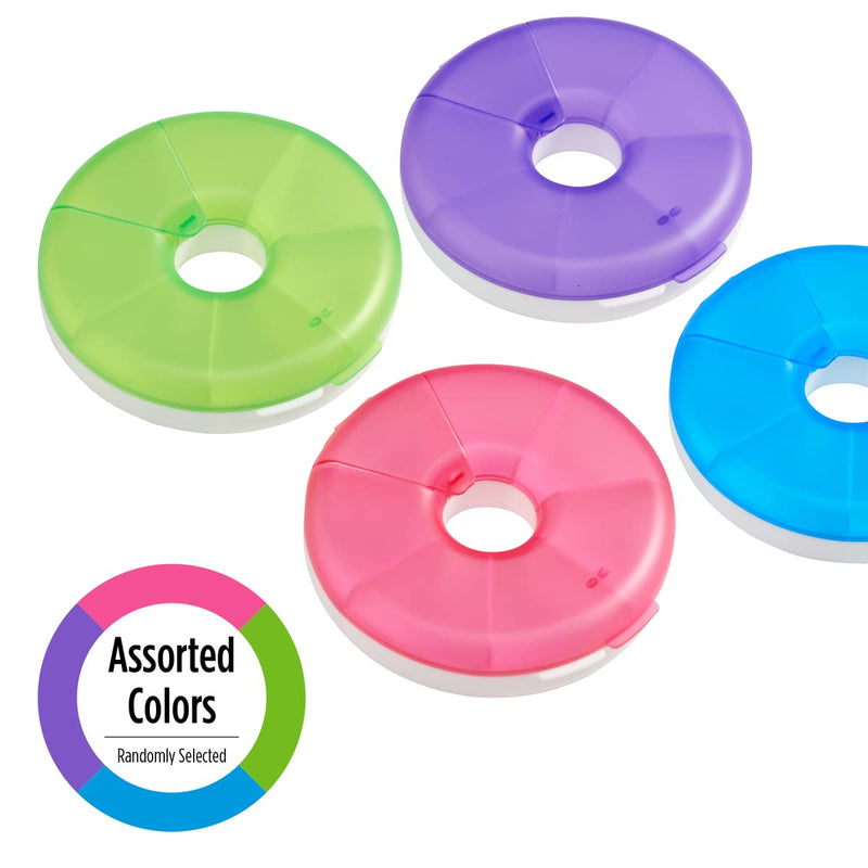 EZY DOSE Weekly (7-Day) Round Pill Case, Medicine Planner, Vitamin Organizer Box, Convenient and Easy to Use, Easy Fill All Compartments at Once, Travel Sized, Color May Vary, BPA Free | Daily Vitamin & Supplement Box, Convenient & Easy to Use, Easy Fi...
