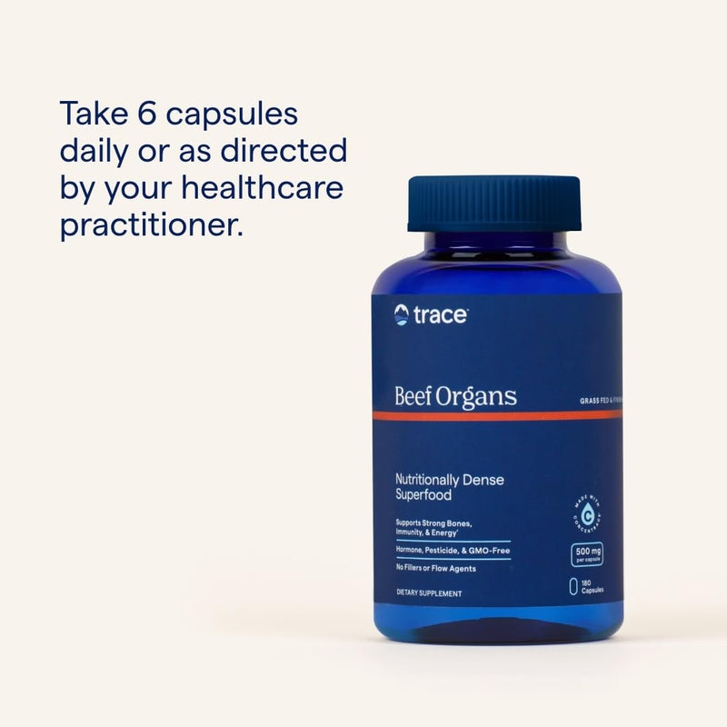 [Australia] - Trace Minerals Beef Organs - Beef Organ Supplement for Daily Wellness - Immune System, Heart, Energy, Hair, Skin & Bone Health - Natural Superfood - Keto & Paleo-Friendly - 180 Count (30 Servings) 