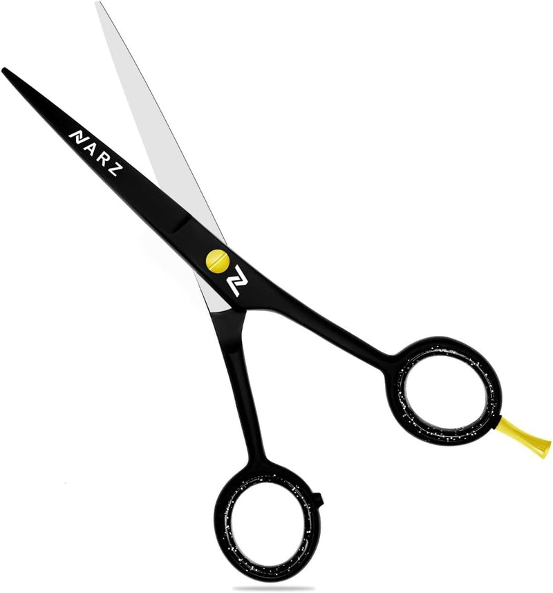 [Australia] - NARZ Professional Hair Scissors Stainless Steel Premium Hairdressing Scissors Safe Design Practical Versatile Hair Cutting Scissors Black 
