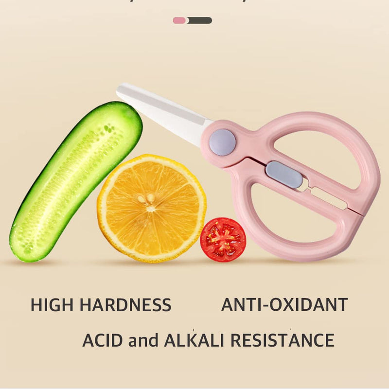 [Australia] - Ceramic Scissors for Baby Food,Portable Baby Food Scissors,Children Safety Food Cutter,with Blade Cover and Travel Case (GREEN) Green 