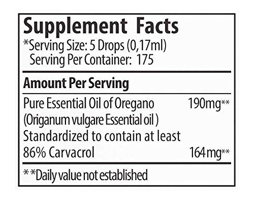 [Australia] - Zane Hellas 190 mg Oregano Oil-164 mg Carvacrol per Serving-4 Drops Daily. 100% Greek Undiluted Oil of Oregano. 86%-90% Min Carvacrol. Probably The Best Oregano Oil in The World. 1 fl. oz.- 30ml 1 Fl Oz (Pack of 1) 