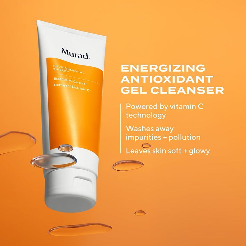 Murad Essential-C Facial Cleanser - Vitamin C | Gentle foaming gel face wash with Vitamin C, Vitamin E, Vitamin A, Allantoin & Panthenol cleanses, nourishes and hydrates 5 Fl Oz (Pack of 1)