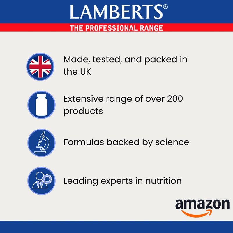 Lamberts L-Methionine 500mg – Free Form Amino Acid – Maximum Absorbtion - 60 Capsules - Vegan