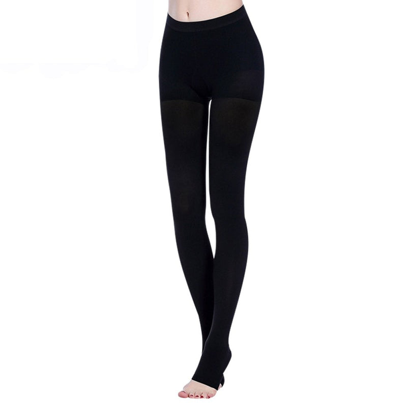 [Australia] - Compression Pantyhose 20-30 mmHg for Women & men, Helps Relieve Symptoms of Mild Varicose Veins. Open-Black XX-Large 