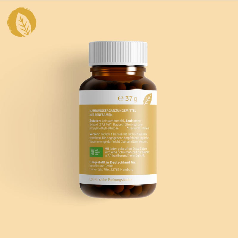 [Australia] - Natural selenium capsules made from mustard seeds, 1 capsule daily, 180 capsules in total, high dose with 200 µg selenium per capsule (363.60% NRV), vegan, made in Germany 