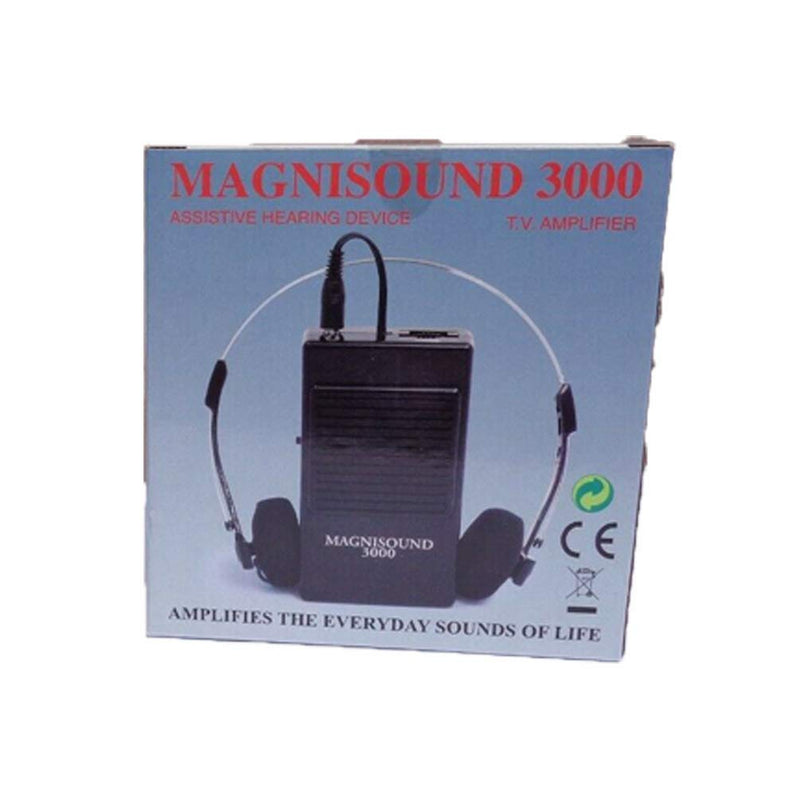3000 Amplifier Device, Personal Sound/Voice Enhancer, Hearing Aid Listening Assistance Megaphone, TV/Audio Booster - with 15Ft Cable Included (Black)