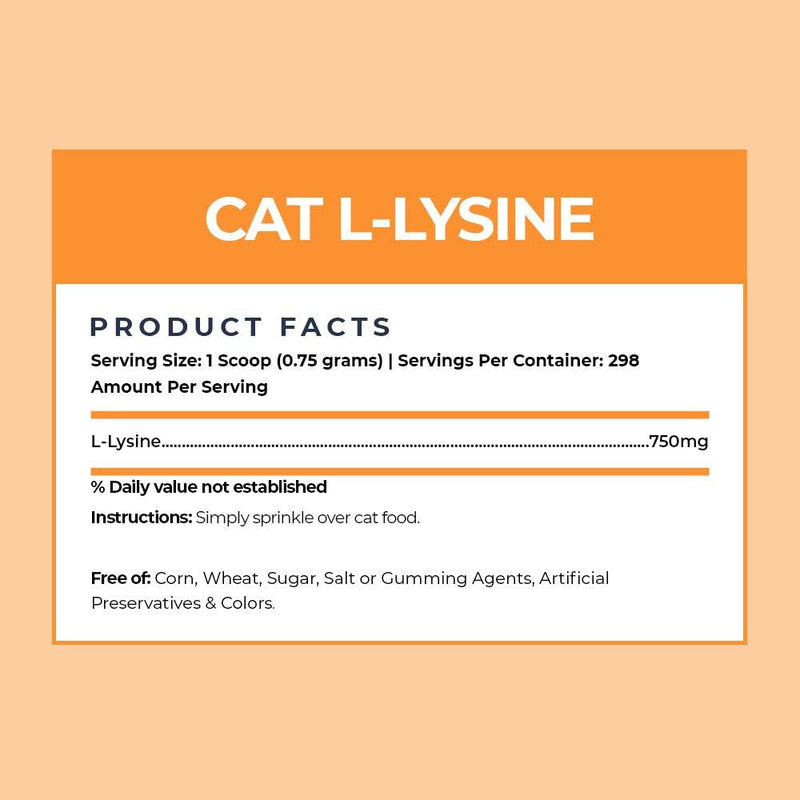 [Australia] - Alpha Paw - Human Grade for Pets - Cat Lysine Supplement - Extra Servings 5-10 Month Supply - Natural Lysine (8 Ounces/225 Grams) 8 Ounce (Pack of 1) 