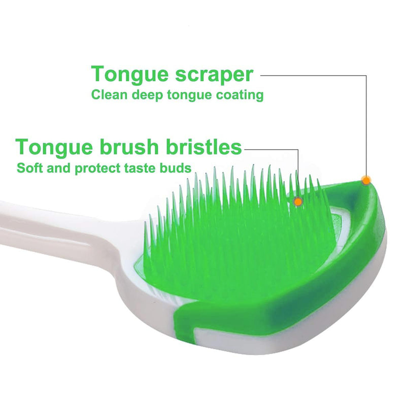 [Australia] - Soft Bristles Tongue Brush for orabrush - Gentle on Gag Reflex，Ergonomic Design, Freshens Breath for Improved Dental Hygiene，4 Tongue Scrapers - 4 pack 